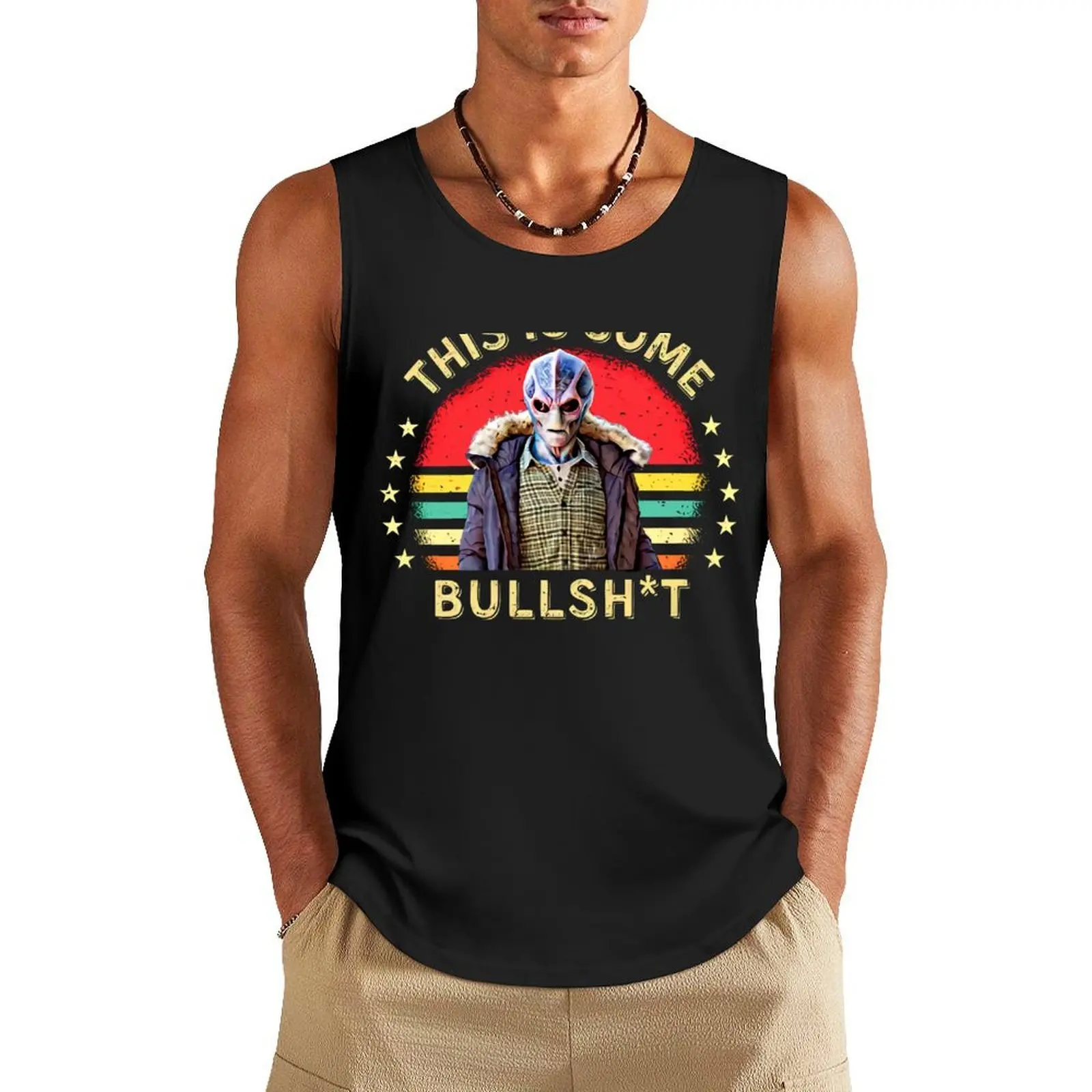 

Vintage Retro Sunset - Resident Alien Tank Top T-shirt male summer singlet for men