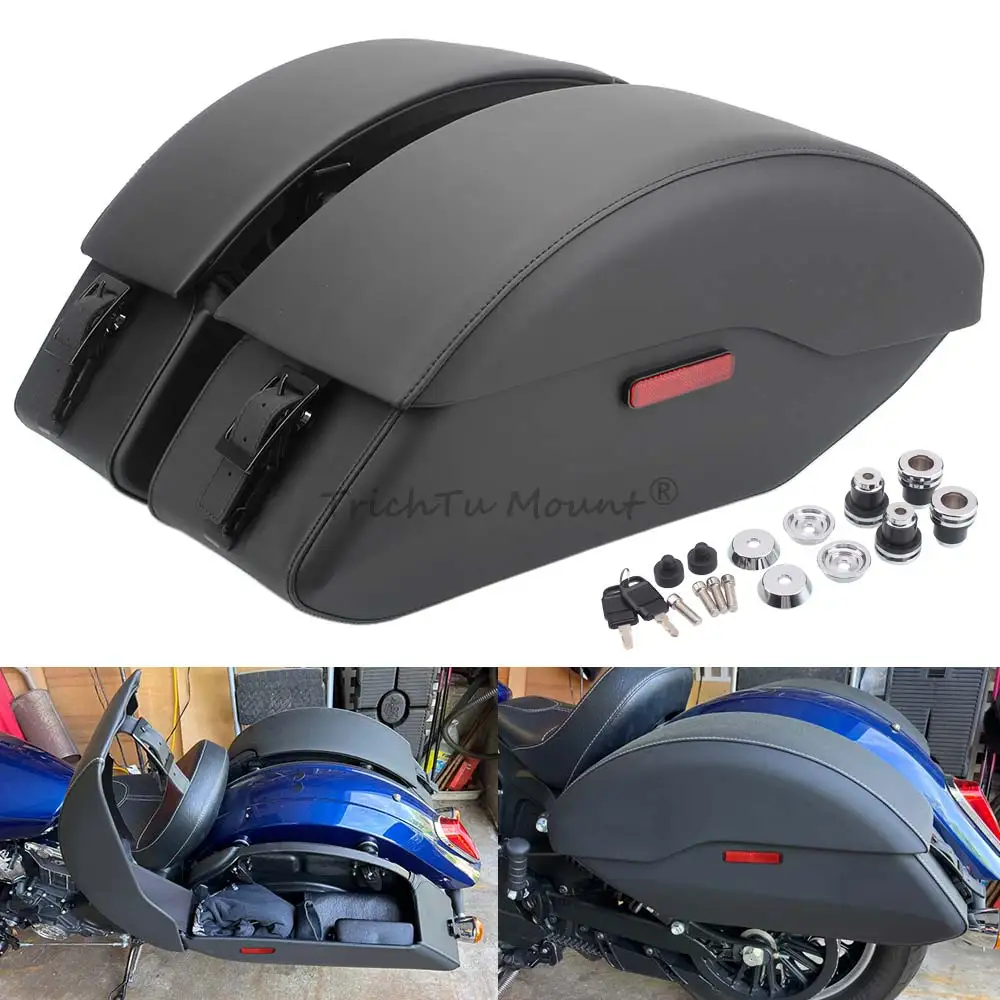 

Quick Release Saddlebags Side Box with Mount Spools Kits for Indian Scout 2015-2023 Scout Sixty 2016-2023 100th Anniversary 2020