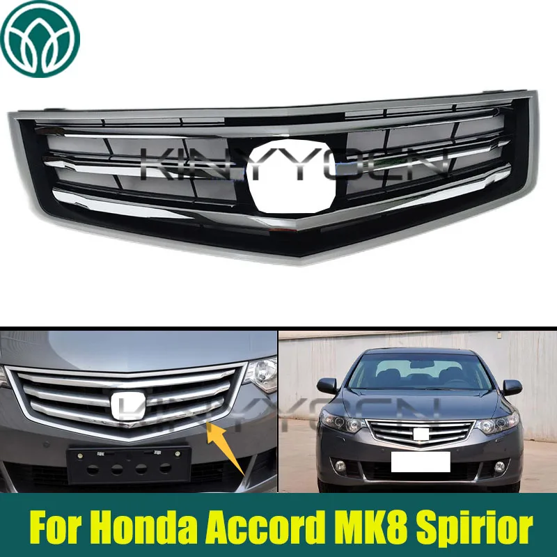 

Решетка переднего бампера, маска радиатора для Honda Accord MK8 Spirior 2009-2012, сетчатая решетка переднего бампера автомобиля