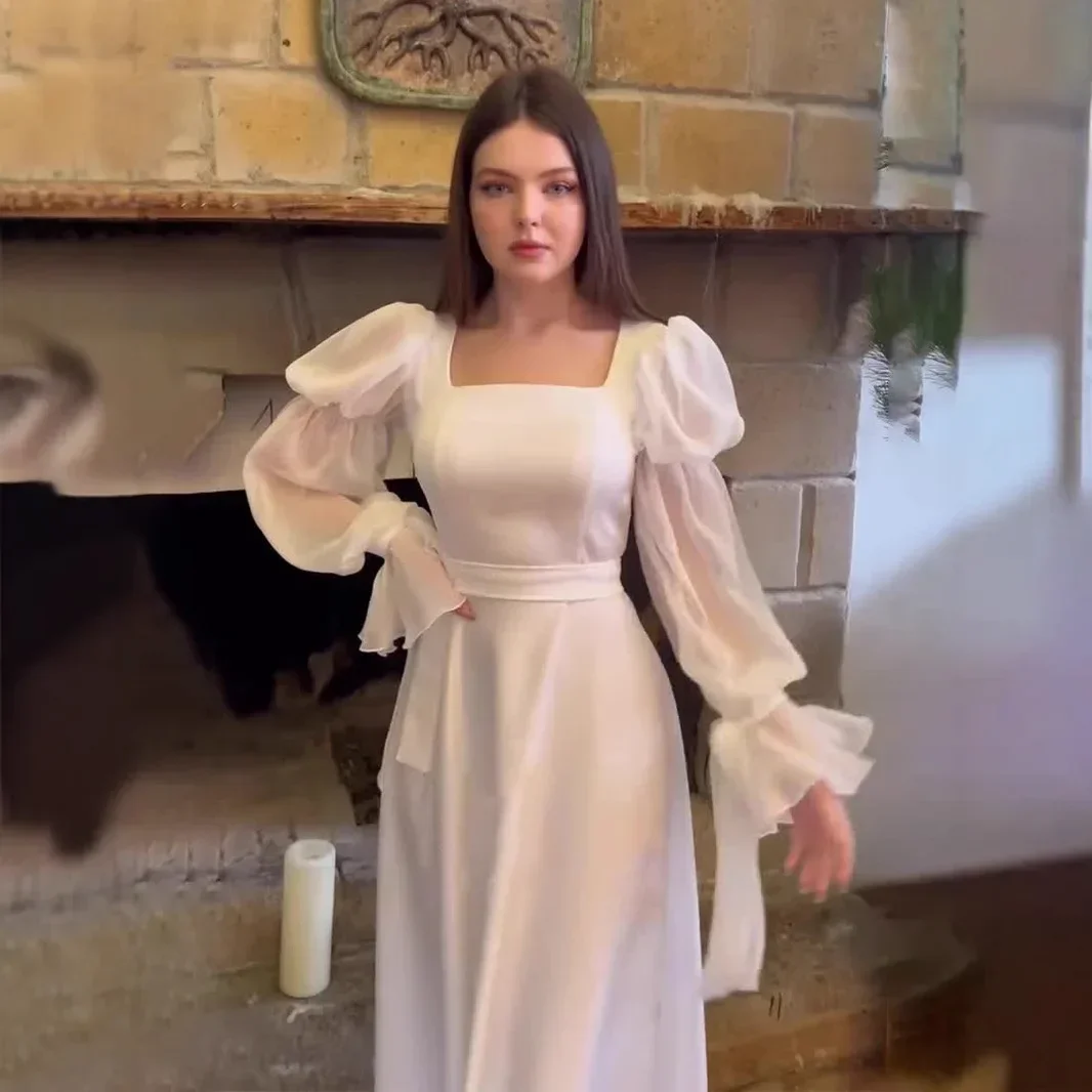 ฤดูใบไม้ผลิภาษาฝรั่งเศสคํา Fairy Forest ชุดราตรีสแควร์เข็มขัด Flare Elegant Lady Streetwear Party Prom Dresses vestidos