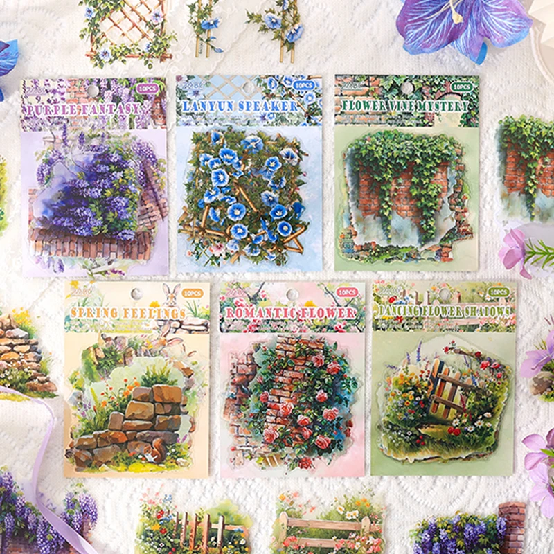 10 Blatt/Beutel-Aufkleberpaket für Garten, Landschaftsbau, Handbuch, Schreibwaren, DIY und Scrapbooking, Handyhülle, Tagebuch, Dekoration