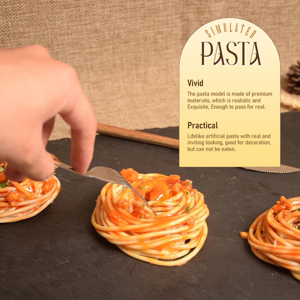 1pcs Pasta with Artificial Sauce Artificial Pasta Display Props Simulated Spaghetti Model Simulation Spaghetti Models Restaurant