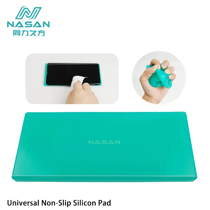 NASAN Universal Non-Slip Soft Silicone Pad For Cell Phone Curved Screen Glass OCA Glue Cleaning Laminating Repair Suction Mat