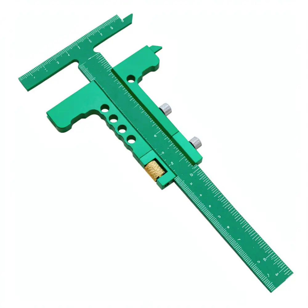 Multi Functional Woodworking T Square Ruler Aluminum Alloy Sliding Scriber Gauge For Carpentry Measuring Layout