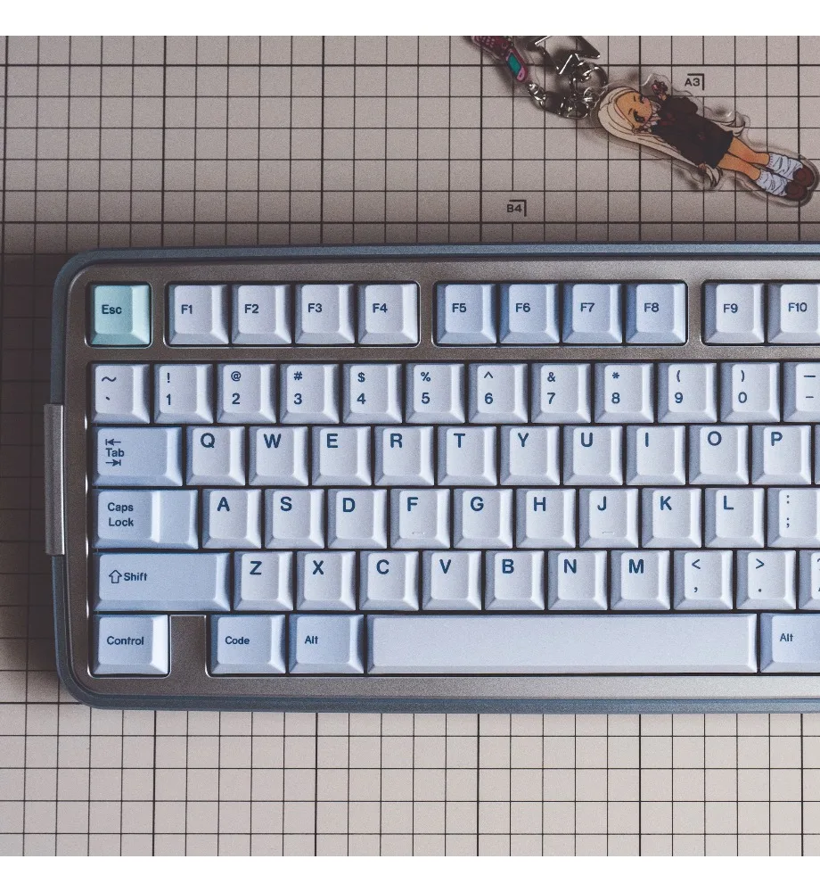Key cap PBT original sublimation mechanical keyboard anode ice blue color scheme