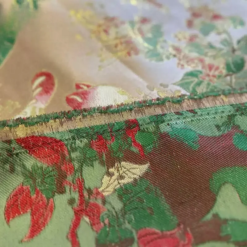 Kitten play woven gold brocade fabric i cute national style coat girls dress skirt cheongsam bag DIY fabric