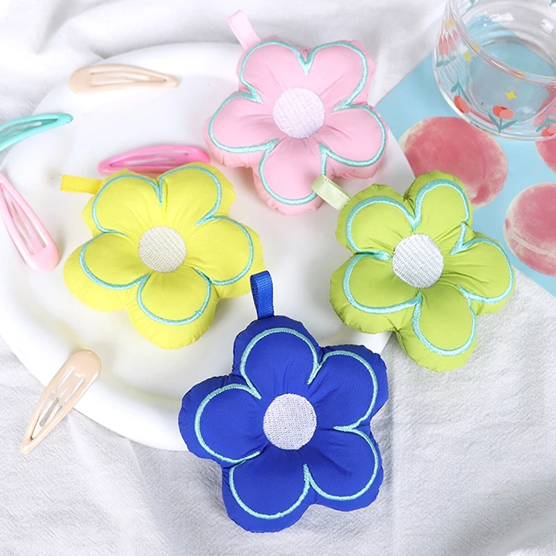 Creative Sakura Fabric Flower Keychain Jewelry Lanyard Girl Boy Couple Gift Peach Heart Chain Keyring Headset Pendant Decorate