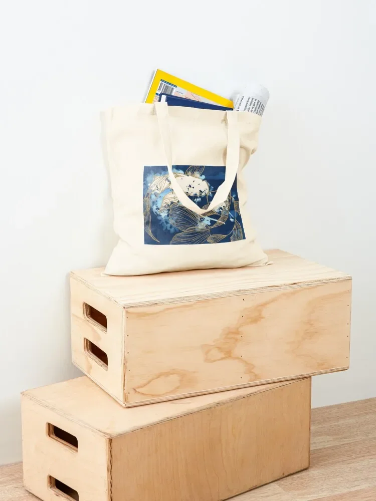 Koi Fish Tote Bag supermarket folding bag Big bag women personalized tote the tote