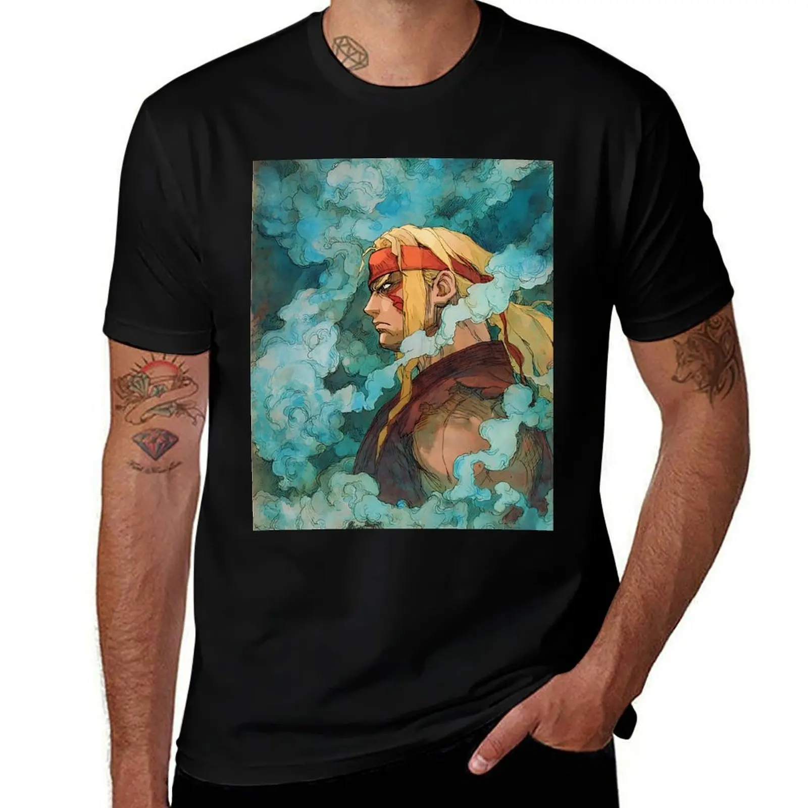 

Alex Street Fighter Fanart T-Shirt boys whites oversized graphic tee anime t shirts mens cotton t shirts