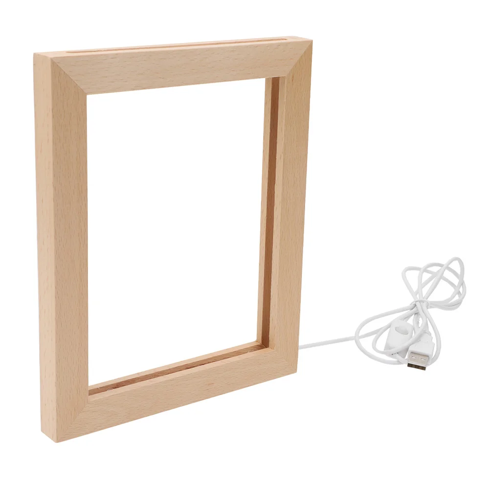 

Desk Glowing Photo Frame Wedding Decorations for Ceremony Vintage Picture Frames Wooden Luminous