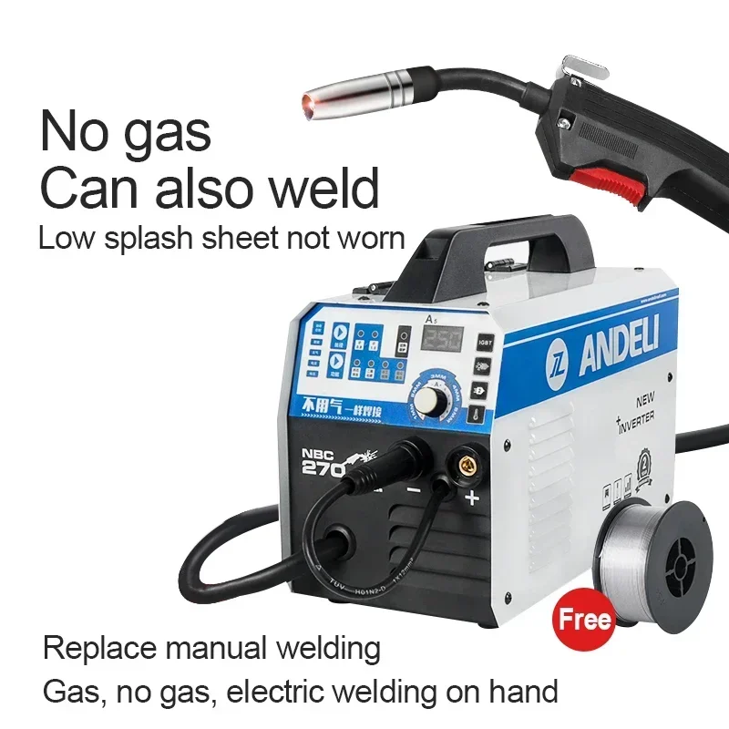 MIG Welding Machine 220V 250ME Mini Semi-automatic   Without Gas Flux Core Wire Inverter 1KG Capacity  Welder