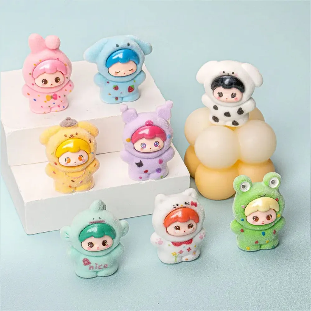 

8 шт. флокирование Sanlio DIY ювелирные изделия милые животные аксессуары из смолы брелок кулон слепая сумка кукла орнамент подарочные игрушки