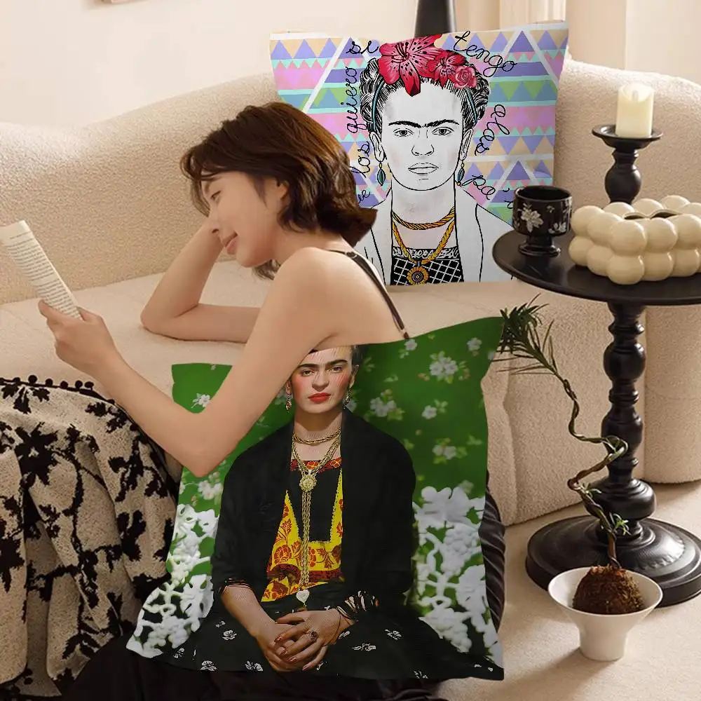 F-Frida K-Kahlo Cushion Cover Car Throw Pillow Case For Sofa Car Christmas Gift 40x40cm 45x45cm