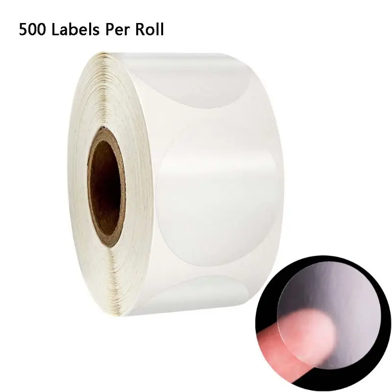 Round Transparent Stickers, Stamp Envelopes Cards Packages, 500Pcs per Roll