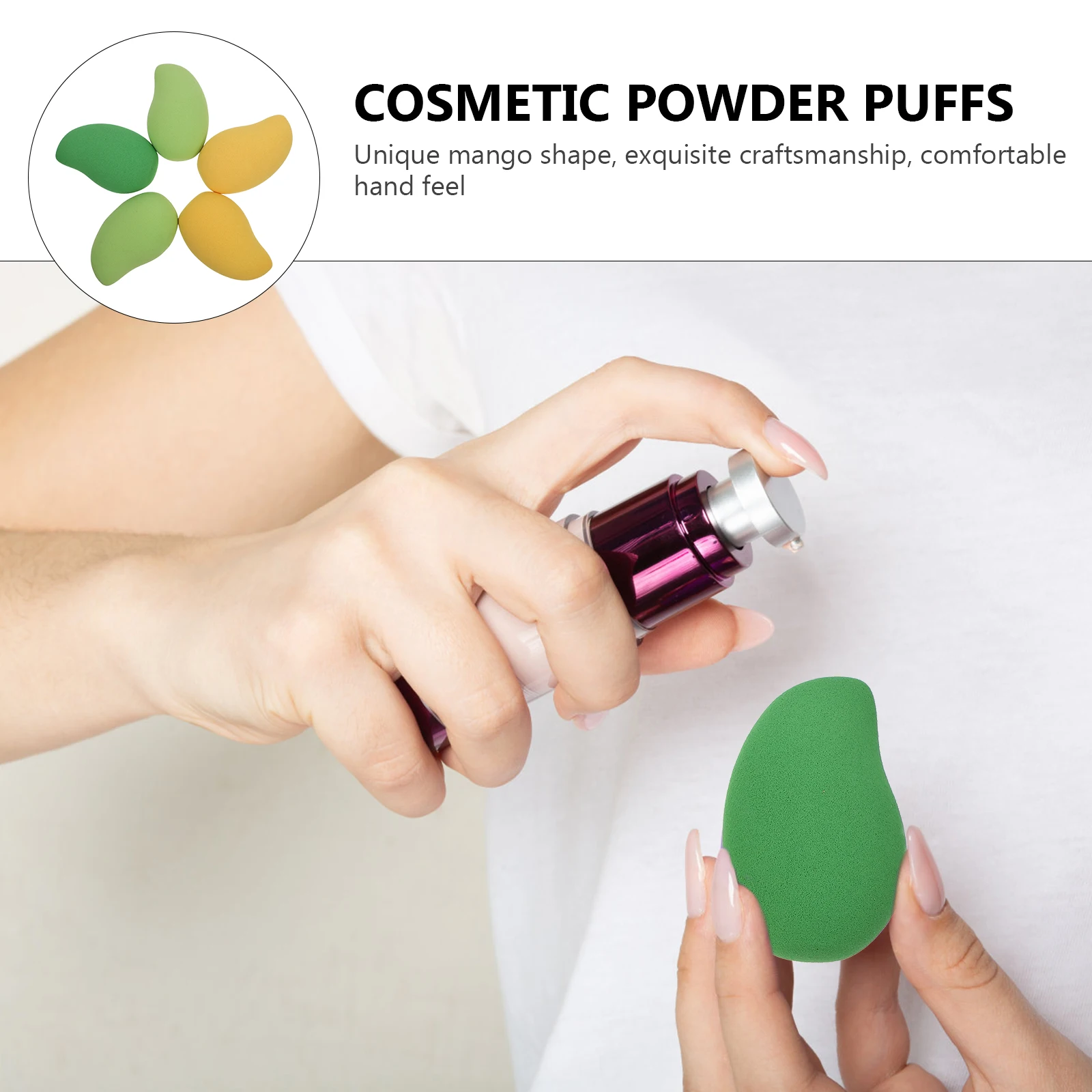 

5 pcs Mango Shape Powder Strong Grasping Power For Sensitive Skin Accessories Loose Foundation Blending Tools