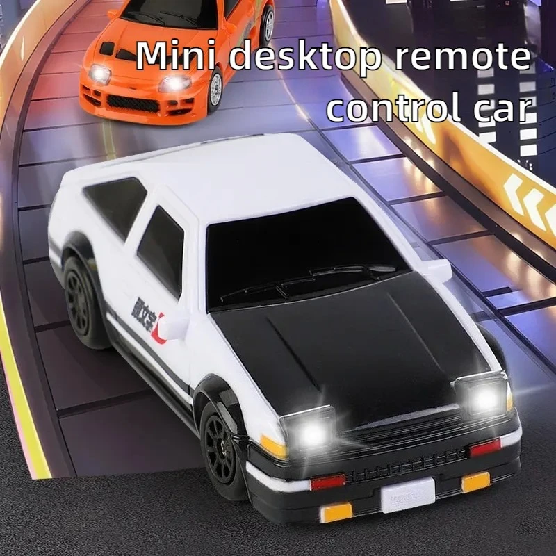1/64 AE86 Mini RC Desktop Cool Light Drift Remote Control Electric Toy Car Boy Toy