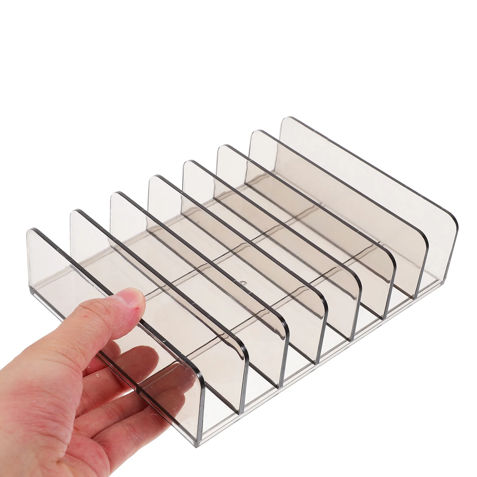 2Pcs Large Clear Money Box with Multi-Grid Layout Smooth Finish Cash Holder for Retail Transaction Efficiency Large Plastic Tray