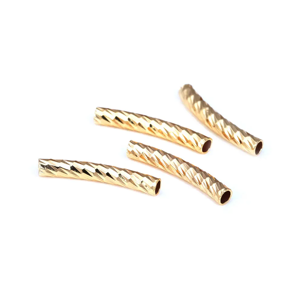 20MM 25MM 30MM 35MM 40MM 45MM 18K Gold Color Brass Curved Tube Bracelet Making Jewelry Making Supplies Diy Findings Accessories
