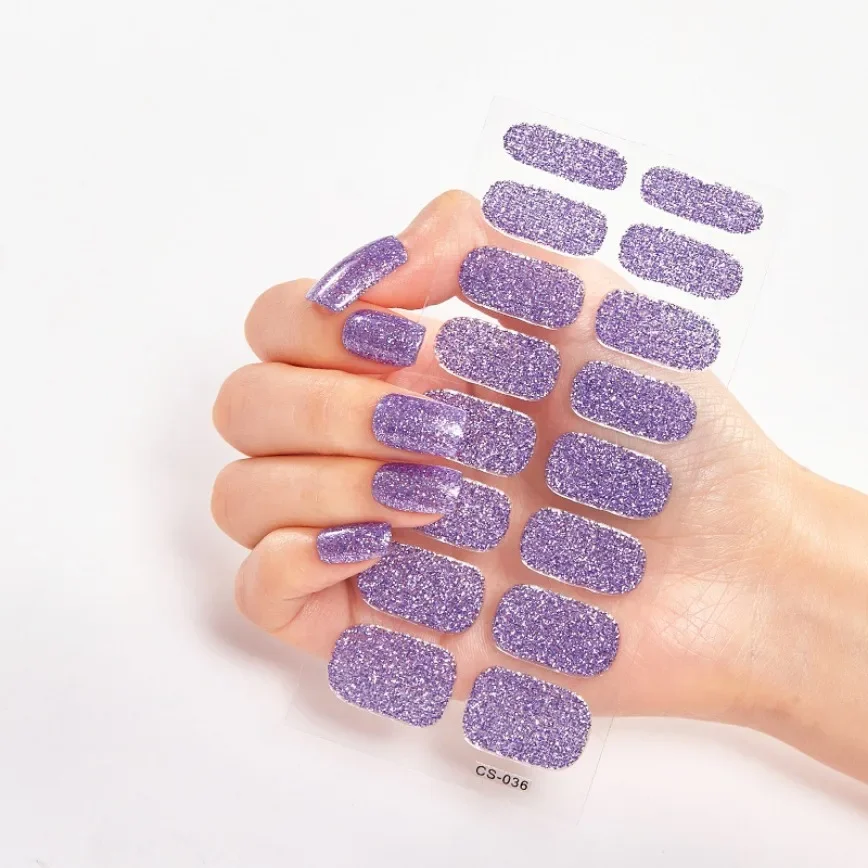 Envolturas de uñas de Gel semicurado UV de 16 puntas, las mejores tiras de uñas de calidad superior, pegatinas de uñas semicuradas de cubierta completa de larga duración, Gel UV/LED