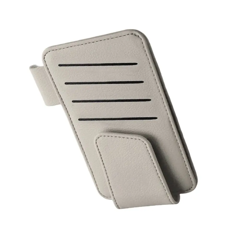 Car Sunglasses Clip with Magnetic PU Leather Holder for Sun Visor Eyeglasses Hanger to Maintain Glasses in Place
