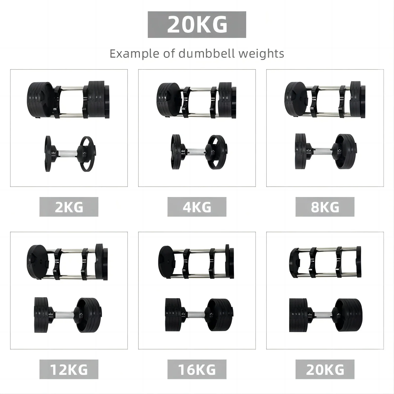 40K Adjustable Dumbbell 20KG 30KG Weights Set Fitness Equipment Gym for Body Building Custom 2024 Hot Sale in Stock