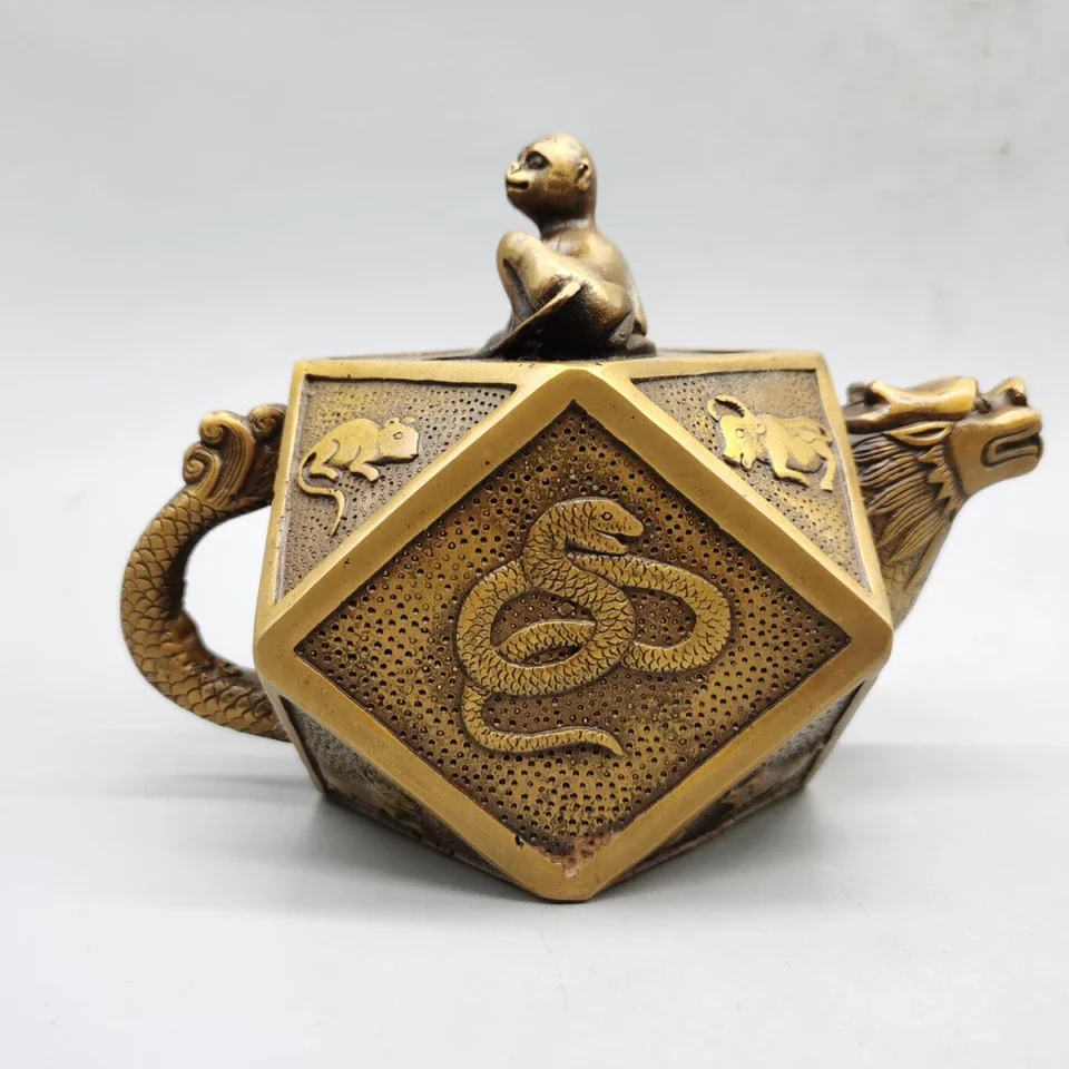 Pure copper zodiac teapot wine pot kettle ornament antique crafts new products on the market new product recommendation