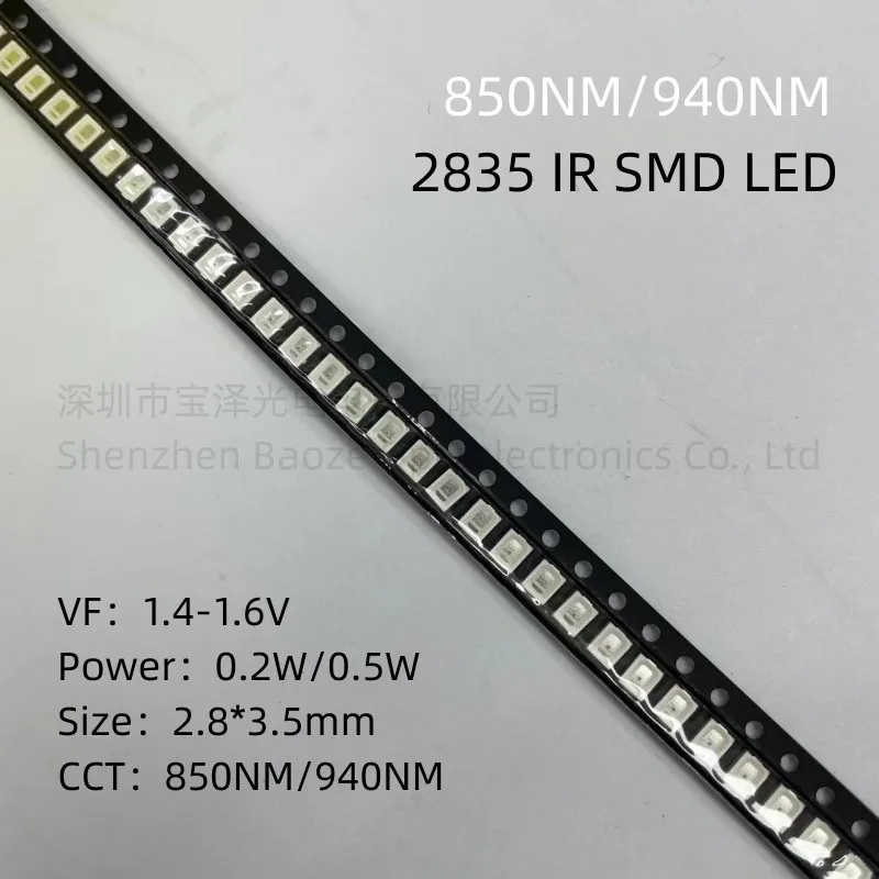 100 pcs/lot 2835 SMD IR LED 850NM 940NM Launch tubes Receive tube 2.8*3.5mm Photosensitive receiver tube