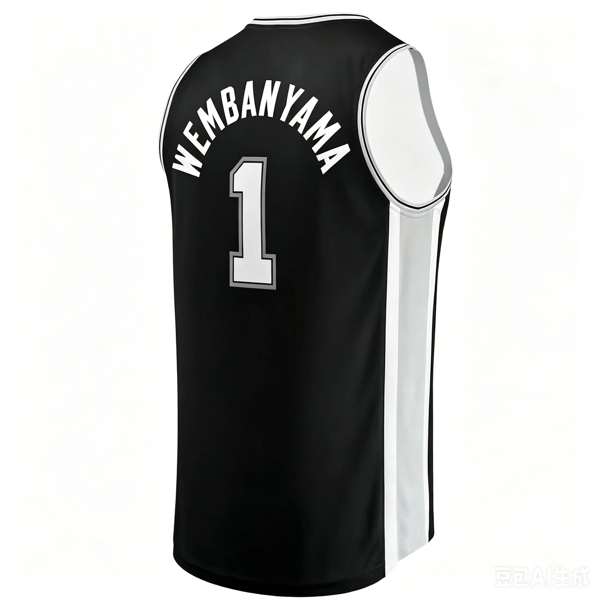 Unisex Ärmelloses Basketball-Trikot Weiß-Schwarzes Farbblock-Netz-Tanktop mit Rücken-Buchstaben- und Zahlen-Print Sportweste – Detail 7