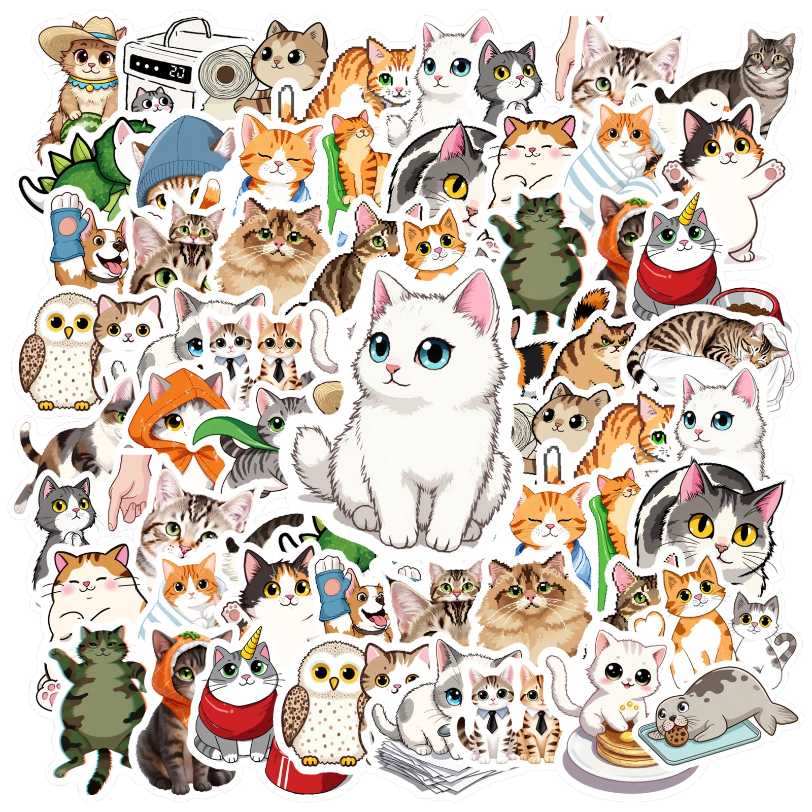 35-шт-50-шт-милые-наклейки-игривые-кошки-канцелярские-наклейки-наклейки-с-животными-для-ноутбука-багажа-чашки-мобильного-телефона-сделай-сам-телефон