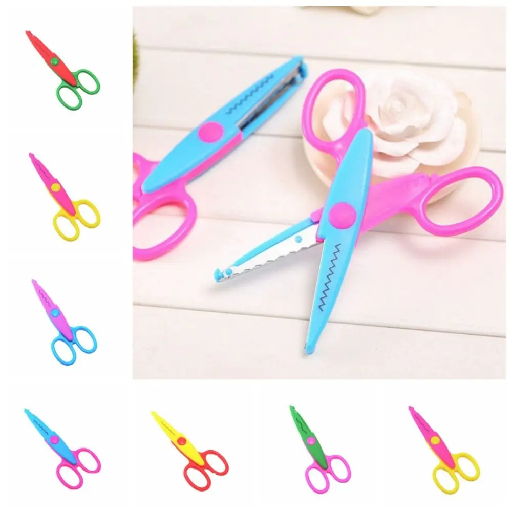 Wavy Pattern Minimalistic Lace Scissors Small Round Head Candy Color Stationery Scissors 6 Styles Professional