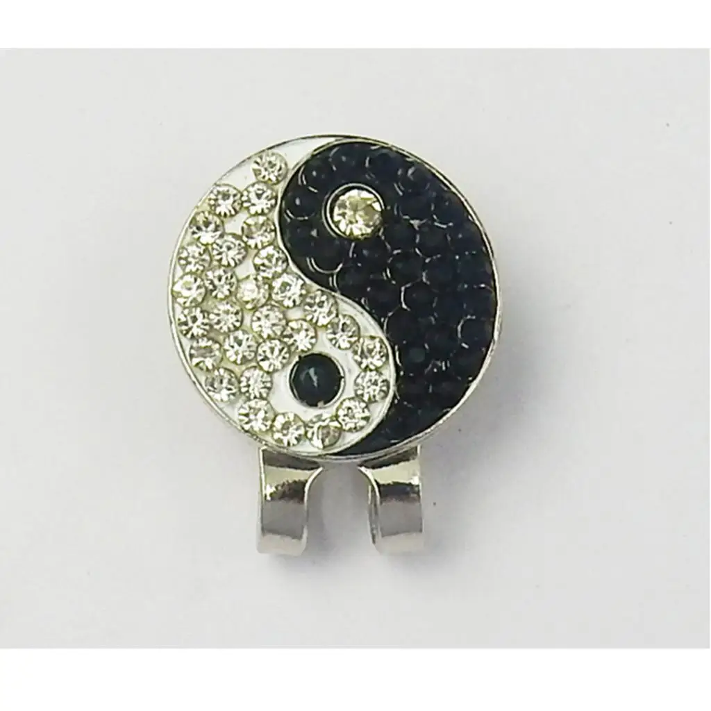 Magnetic Golf Cap Marker Yin Yang Design Sturdy Alloy Hat Clip Secure Fit for Visor Belts Pockets