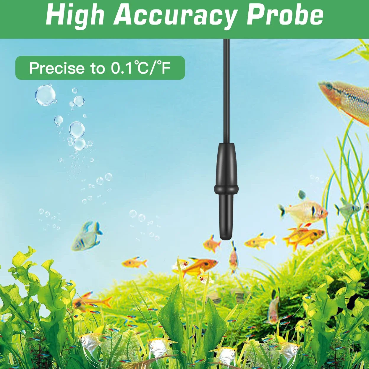 خزان الأسماك الحراري مع كوب الشفط ، مستشعر درجة الحرارة ، حوض السمك الرقمي ، كاشف درجة الحرارة المائية ، أداة قياس درجة الحرارة ، 2 ، 4 شاشة LCD #5