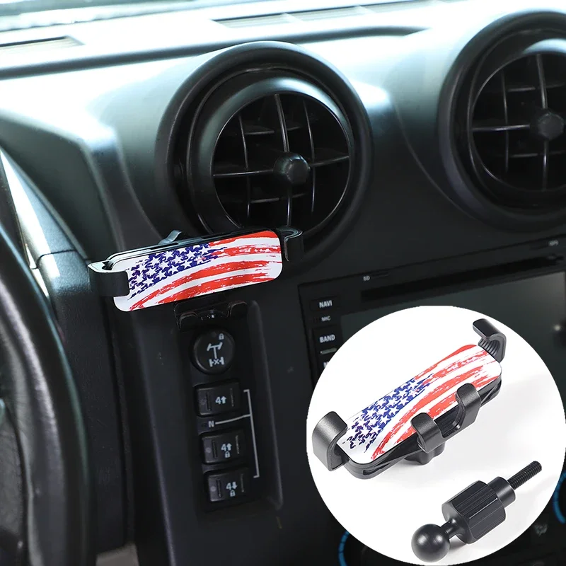 For 03-07 Hummer H2 Mobile Phone Bracket / Central Control Instrument Mobile Phone Bracket National Flag Holder Accessories