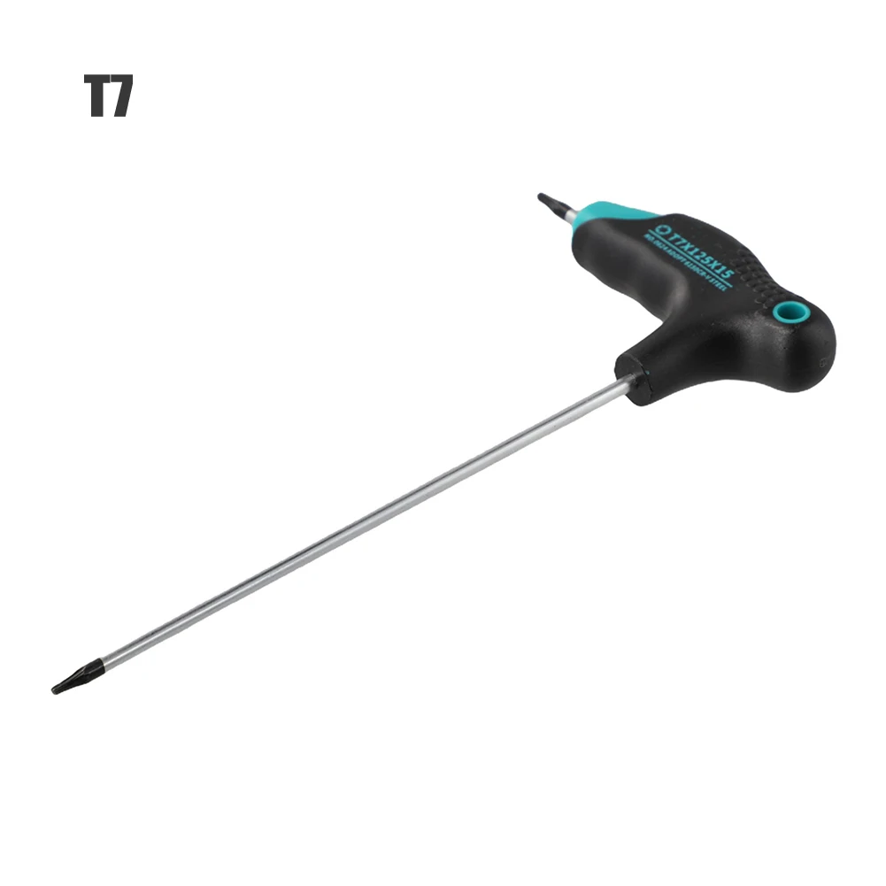 1pc T-Handle Hex Wrench For Torx Screwdriver Chromium Vanadium Steel Double Head Wrench For Auto Bike Household Repair Tools