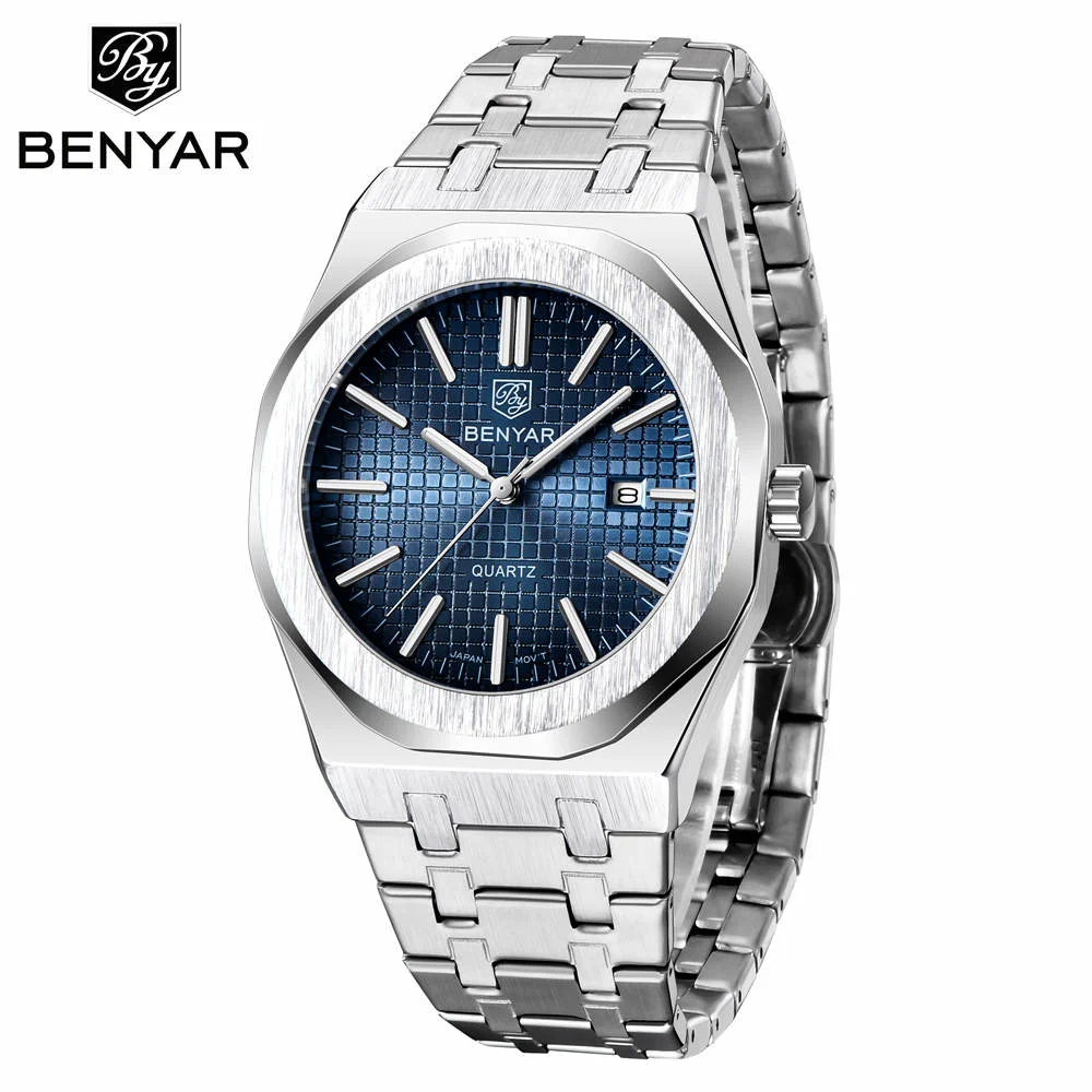 BENYAR Watches for Men Luxury Brand Fashion Quartz Watches Calendar Waterproof Sports Mens Watch Gift Box Relogio Masculino