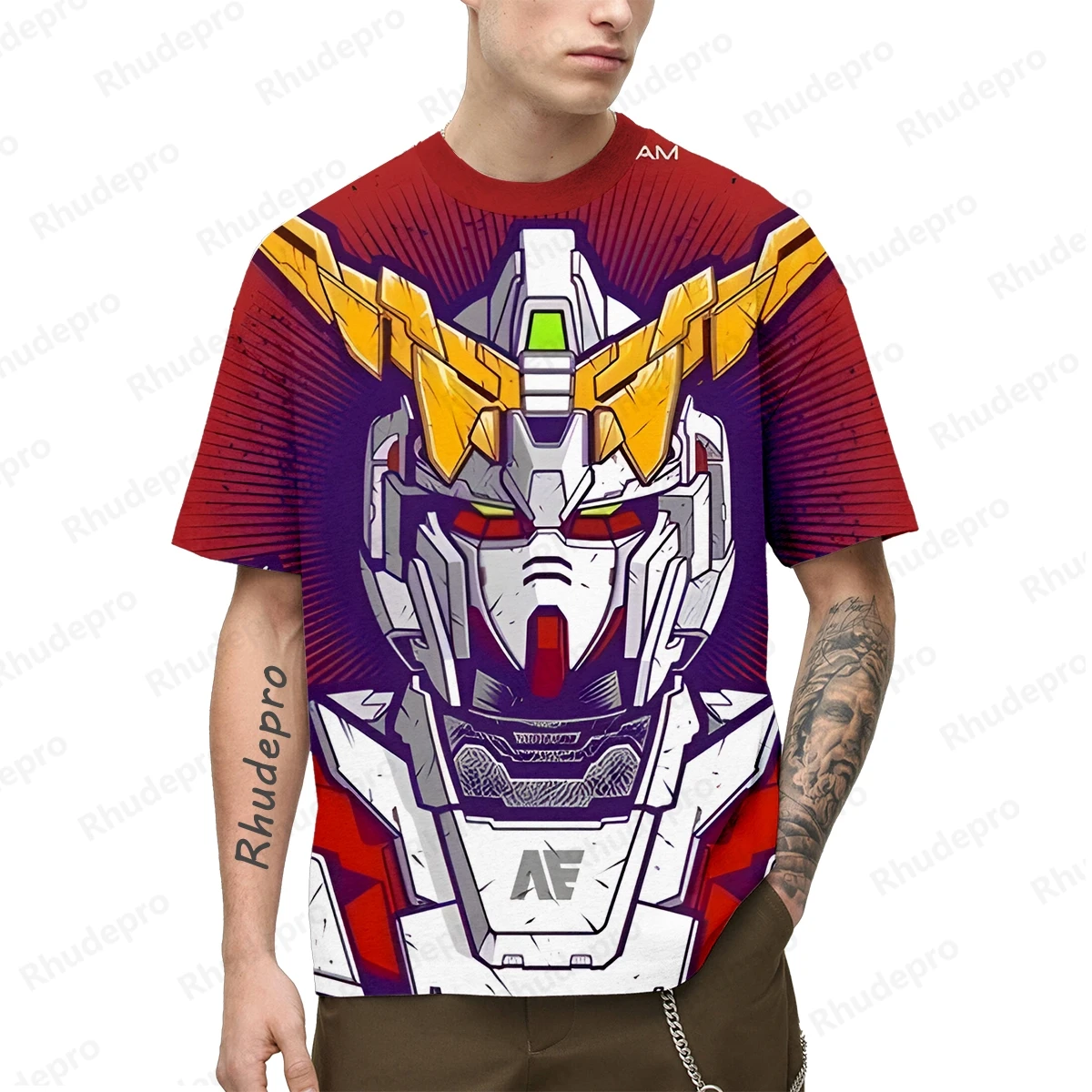 T-Shirt Oversized Gundam masculina, Roupas de moda, Cosplay Camisas, Streetwear Trend, Y2k, Novo, 2024, 100-5XL