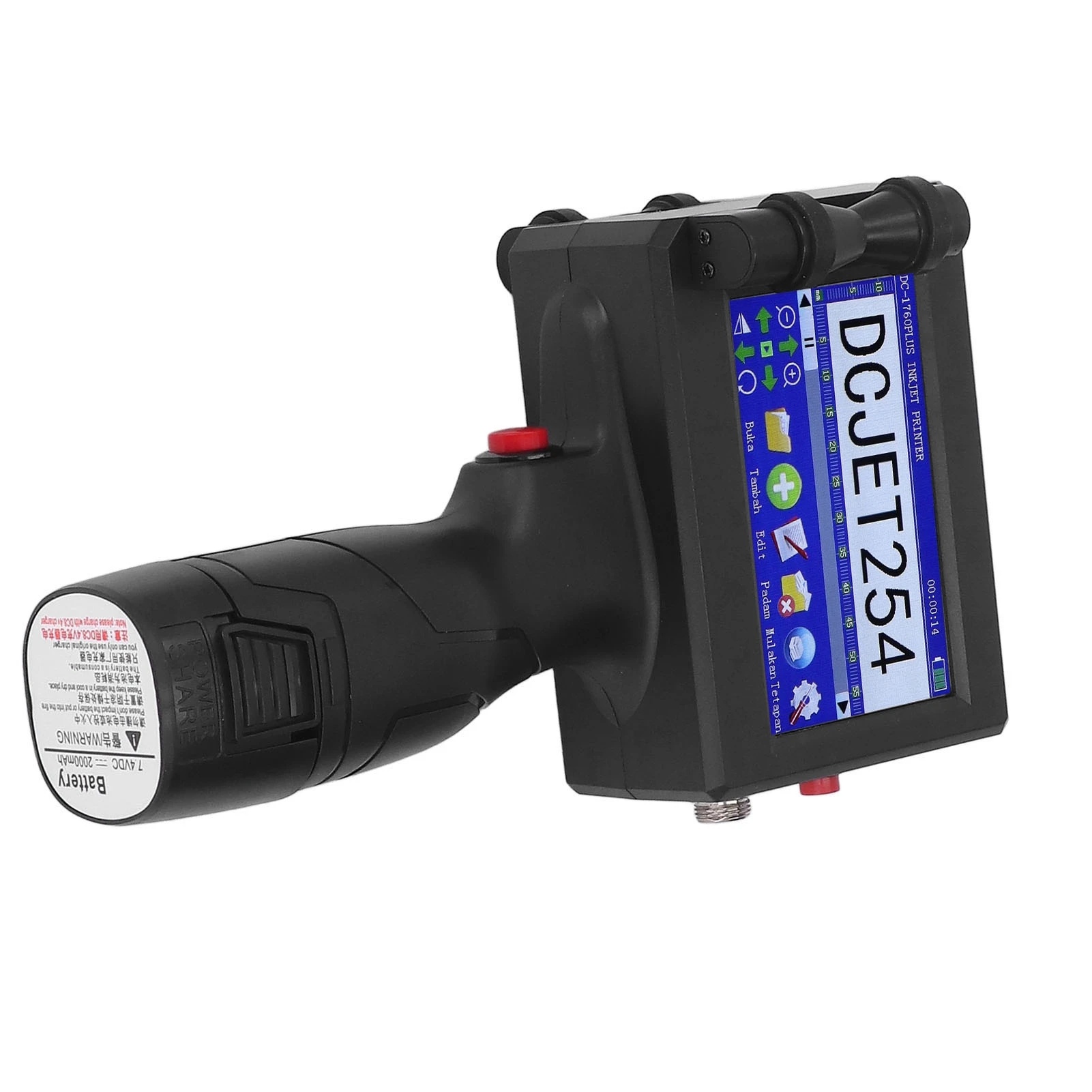 طابعة نافثة للحبر المحمولة HD LED شاشة تعمل باللمس طابعة نافثة للحبر محمولة 4 كور كوب طابعة نافثة للحبر المحمولة 2200 مللي أمبير تيار مستمر 8.4 فولت