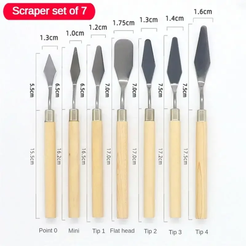 Stainless Steel Oil Painting Knives Artist Crafts Spatula Palette Knife Oil Painting Mixing Knife Scraper Art Tools