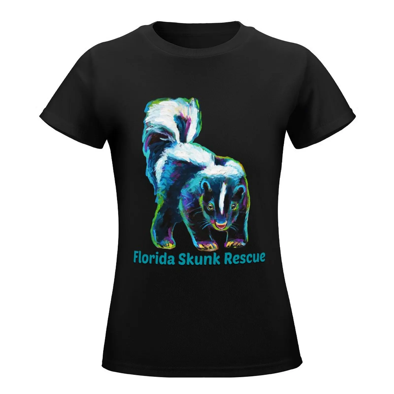 Florida Skunk Rescue Design by Robert Phelps T-Shirt summer top tops Blouse Female clothing Woman T-shirts