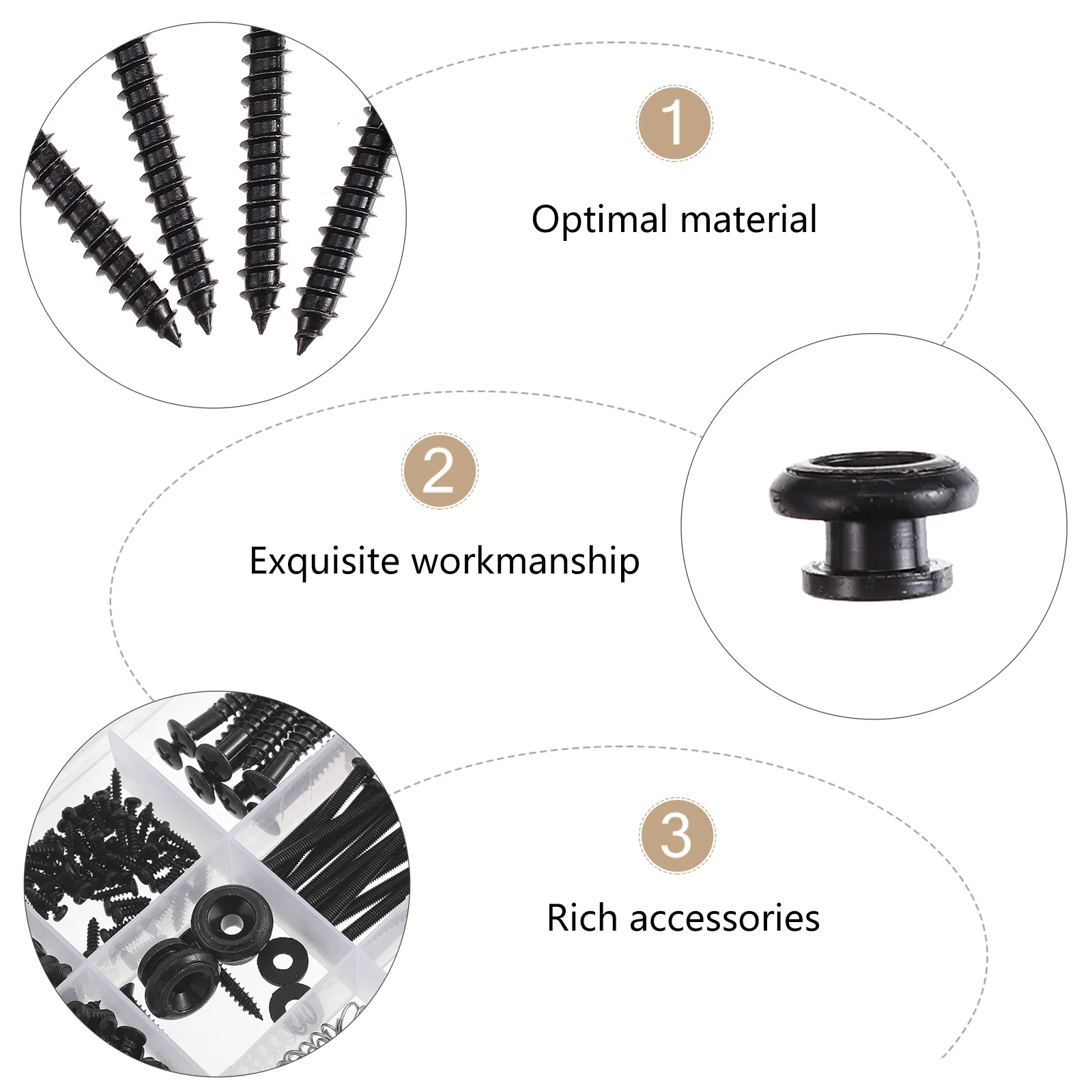 

1 set Guitar Repair Kit 9 Types Screws 2 Belt Buttons Spring Tools For Electric Guitar Maintenance Instrument Mounting