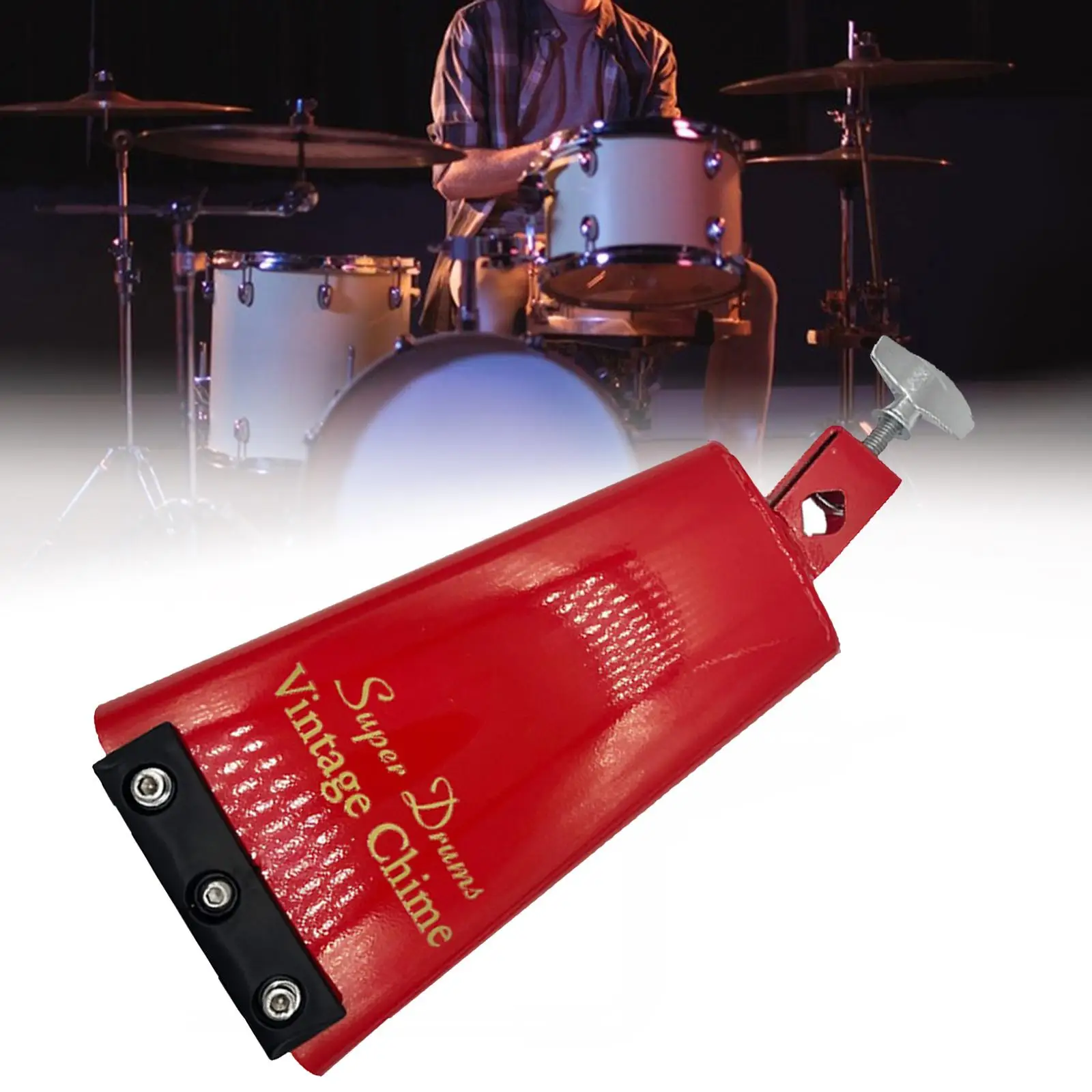 Stainless Steel Cowbell Professional Portable Percussion Cowbell for Drum Set