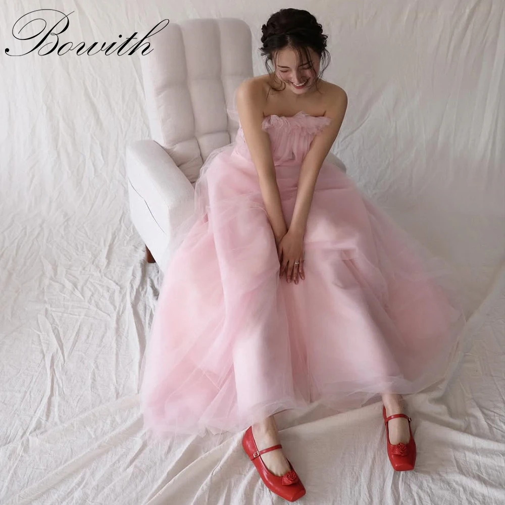 Bowith Baby Pink パーティードレス Sleeveless イブニングドレス Japan ウェディングドレス Korean Wedding Dresses for Photo Shoot Customized Evening Dresses