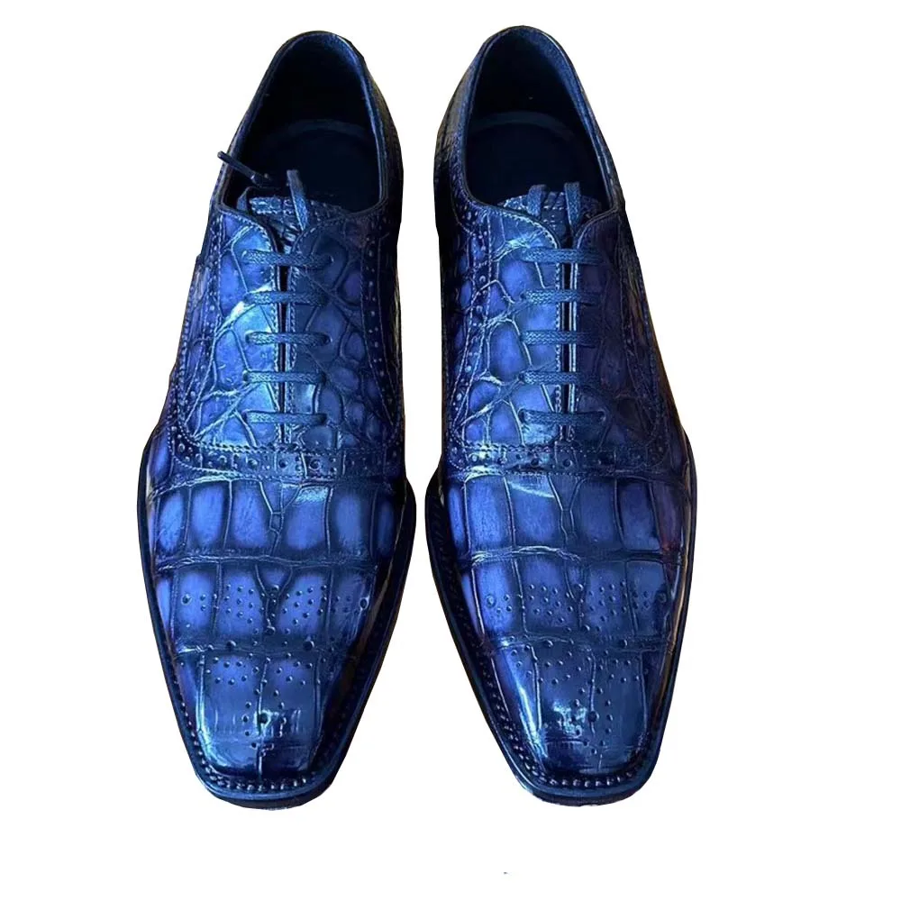 

eyugaoduannanxie new arrival Crocodile shoes for male Brush color Men formal shoes male dress shoes