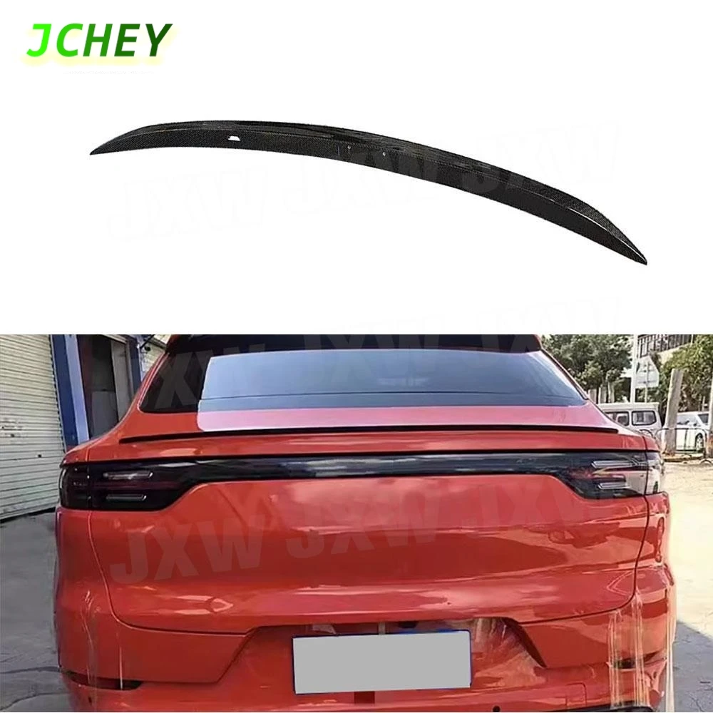 

JCHEY Carbon Fiber Rear Trunk Spoiler Wing for Porsche Cayenne Sport/Standard 2022 Car Rear Bumper Mid Spoiler Trims FRP
