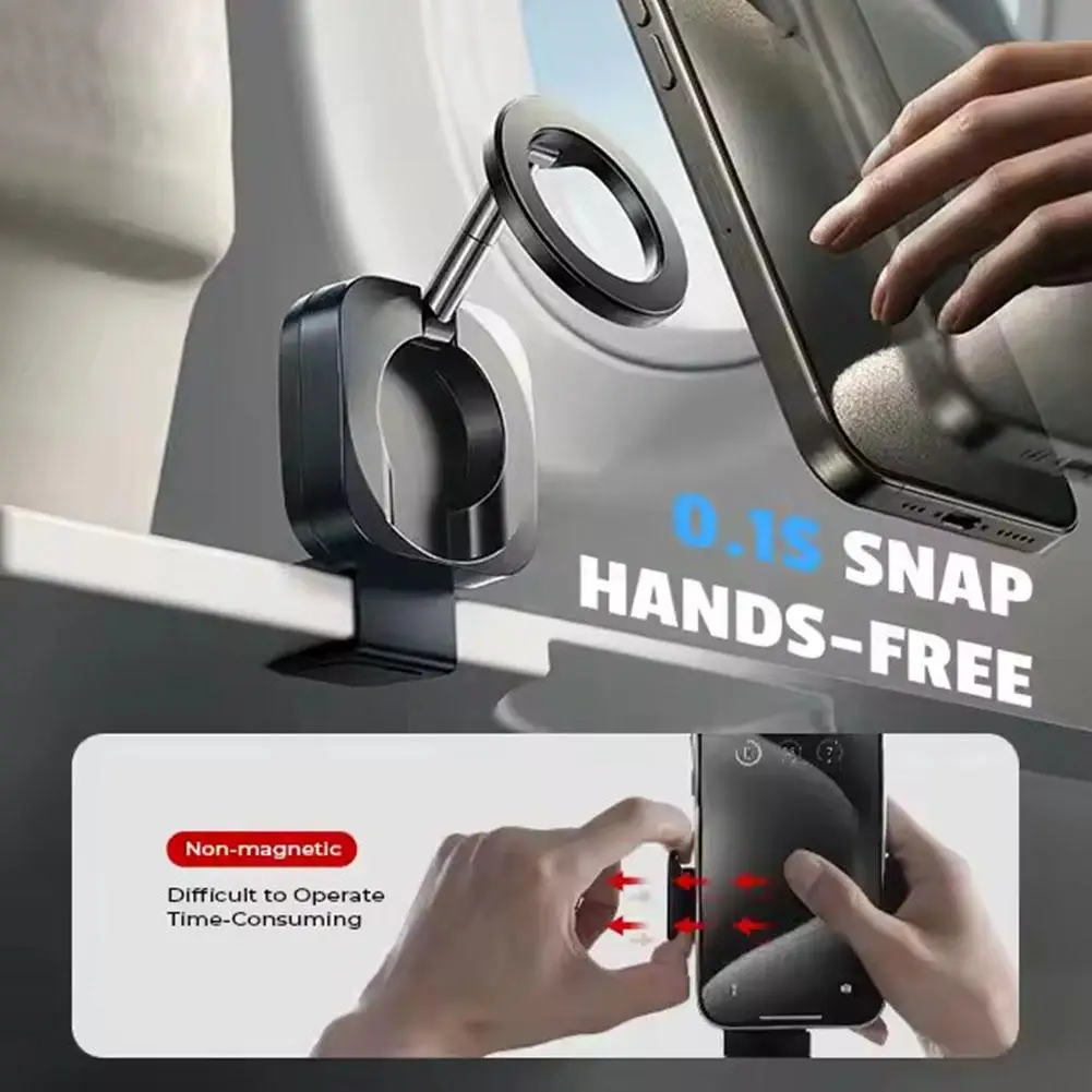 Soporte para teléfono plegable magnético para coche vuelo plano 360 °   Soporte celular con ventosa, estante de navegación para coche, soporte para salpicadero, soporte antivibración