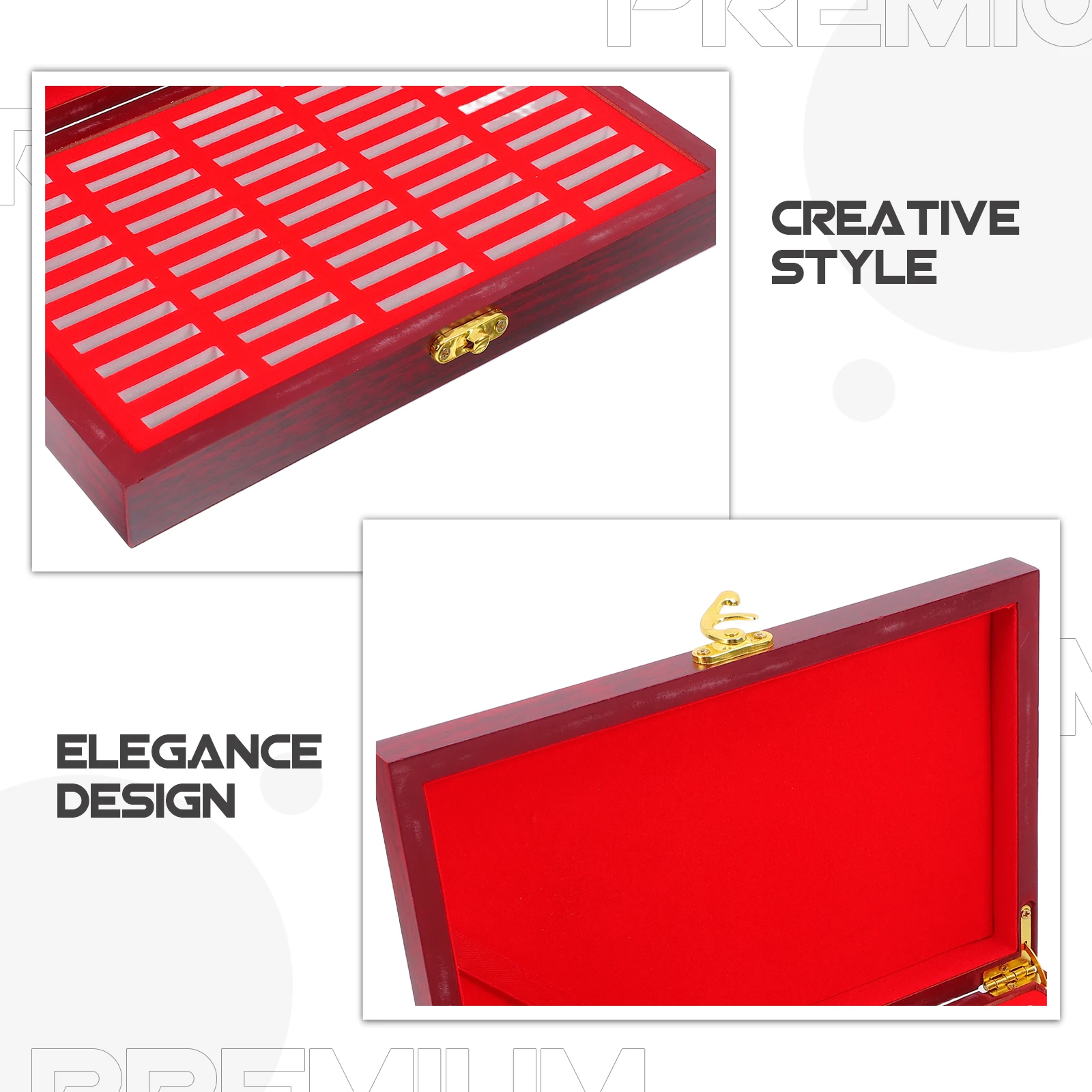 1pc Wooden Coin Box Multifunction Collection Case Portable Coin Storage Organizer Commemorative Coins Wood Container