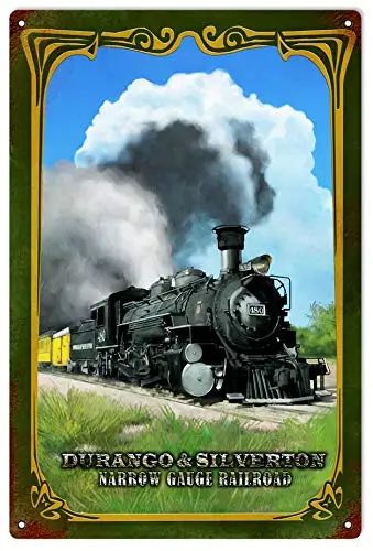 Durango and Silverton Narrow Gauge Railroad 8x12 Inch Wall Decor Retro Tin Sign Travel