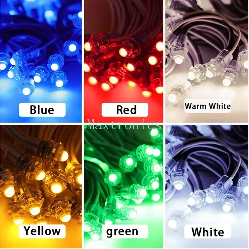 500 Stuks Dc 12V F 9Mm Led Pixel String Lights Enkele Kleur Led Modules Waterdicht Ip67 Voor Outdoor Bord Pretpark Decor