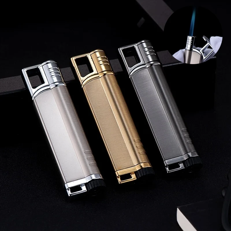 

Portable High-end Exquisite Metal Windproof Blue Flame Direct Injection Inflatable Lighter for Men,Cigarette Accessories for Men