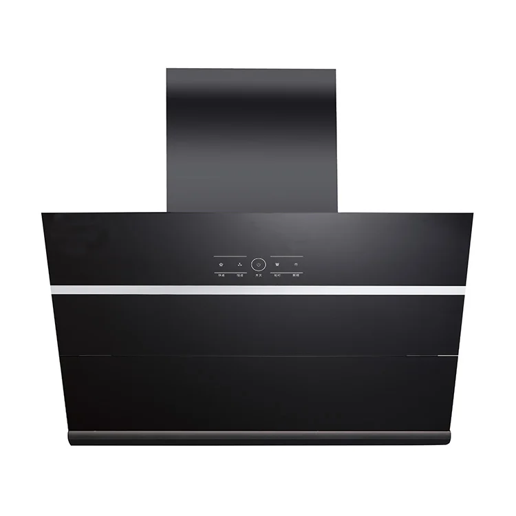 Custom Kitchen Chimney Hood LED Light Stainless Steel Housing Glass Material Electric Power Source Exhaust Household Hotel Use